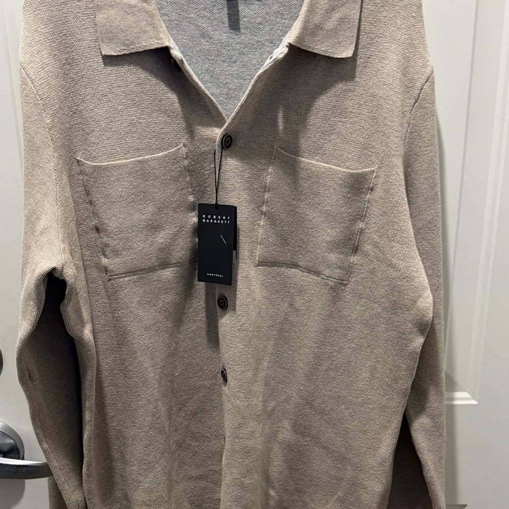 Robert Barakett Cantor Knit Button-up over shirt new